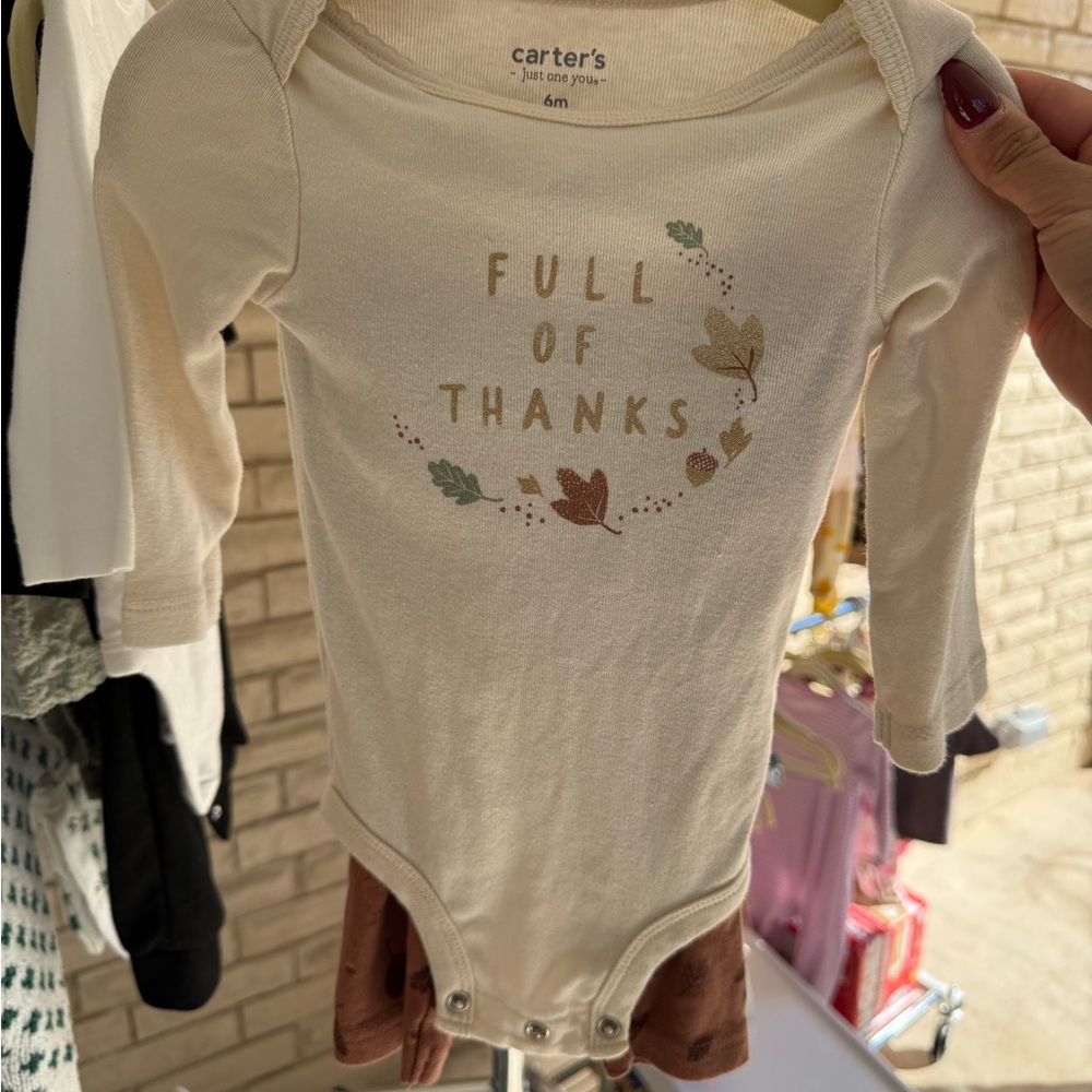 Carter's Beige 'Full of Thanks' Thanksgiving Holiday Set